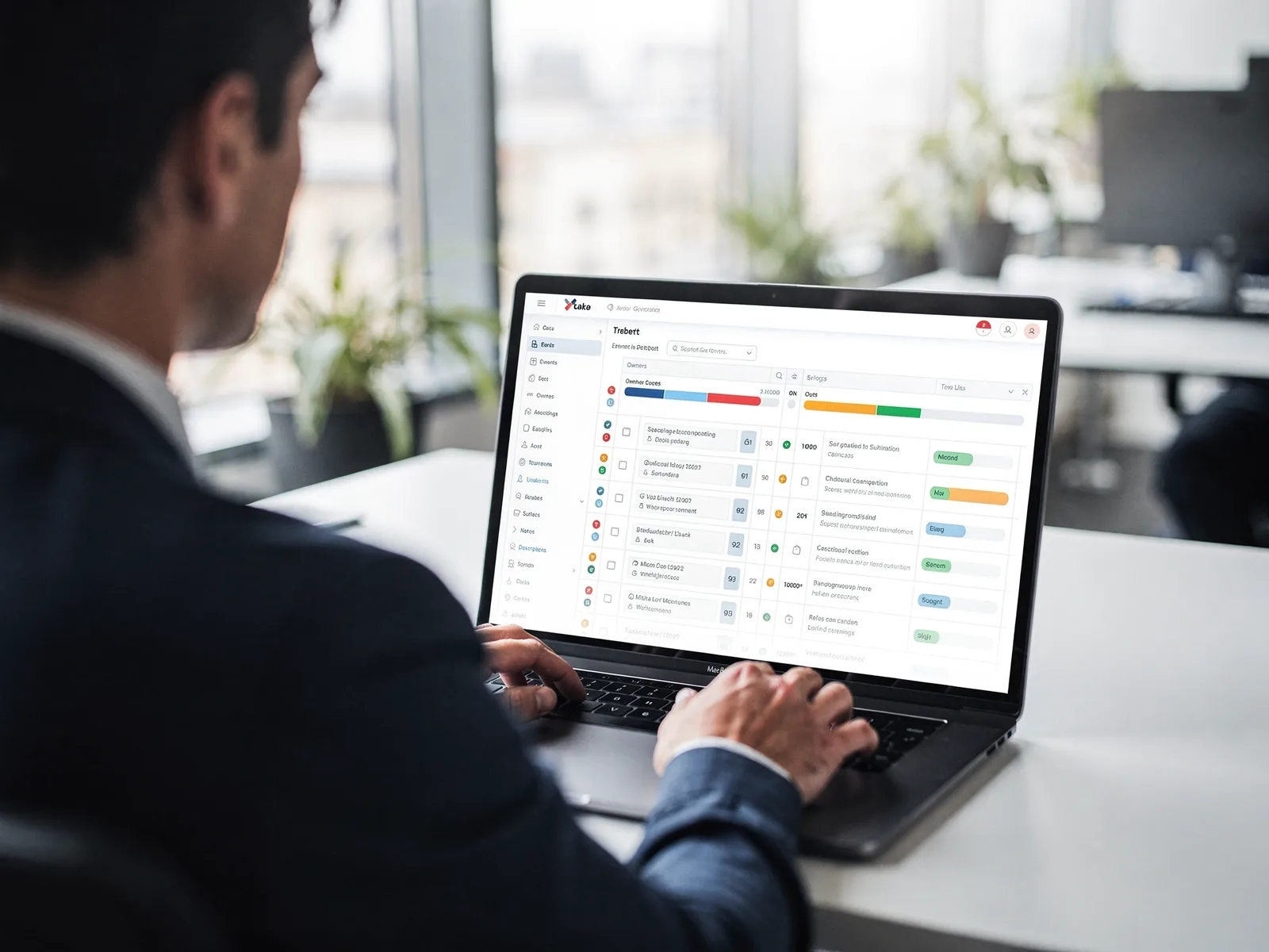 Data governance screen listing tracked events with owners and descriptions