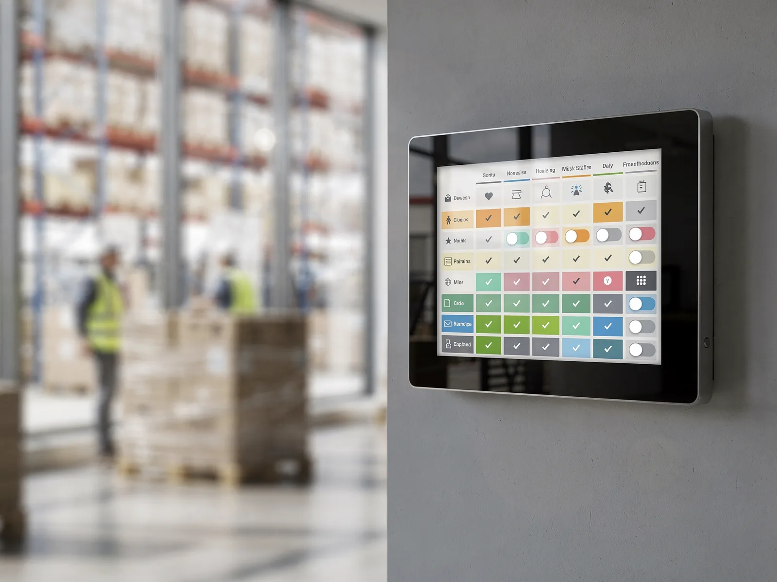 Access control panel showing row-level permissions mapped to warehouse roles